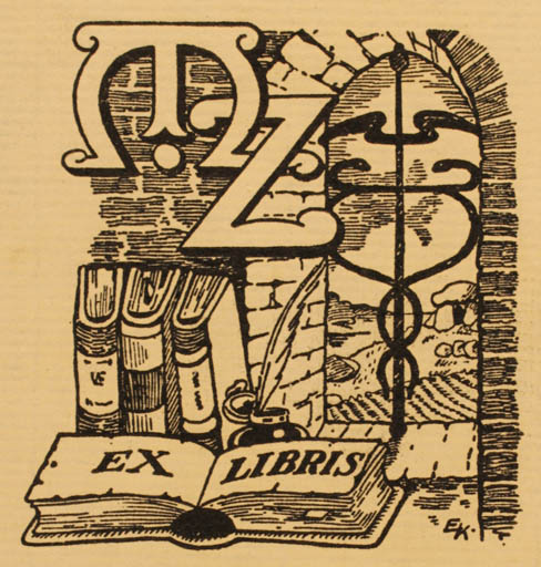Exlibris by Erik Klein from Denmark for M Zachariassen - Book Interior Scenery/Landscape 