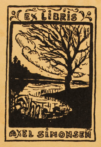 Exlibris by ? ? from Denmark for Axel Simonsen - Tree 