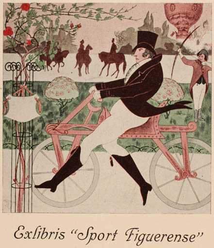 Exlibris by Victor Oliva from Spain for ? Sport Figuerense - Horseman/Rider Sport/game Technology 