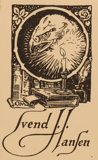 Exlibris by ? ? from Denmark for Svend Hansen - Book Bird 