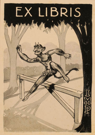 Exlibris by Ove Meier from Denmark for ? I.M.P. - Devil 