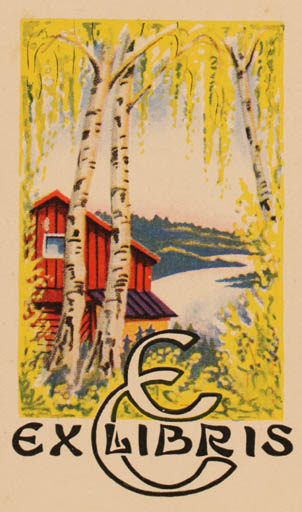 Exlibris by Preben von Pein from Denmark for ? E.C. - Scenery/Landscape Tree 