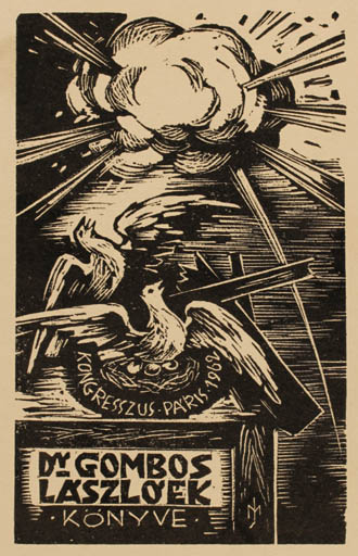 Exlibris by Jozsef Menyhart from Hungary for ? ? - Exlibris Congress 