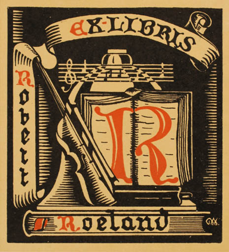 Exlibris by ? ? from Belgium for Robert Roeland - Book Music 