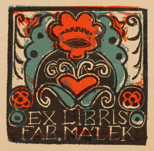 Exlibris by Josef Hodek from Czechoslovakia for Fab Málek - Abstract 