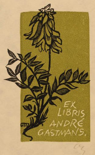 Exlibris by Herbert S. Ott from Germany for André Gastmans - Flora 