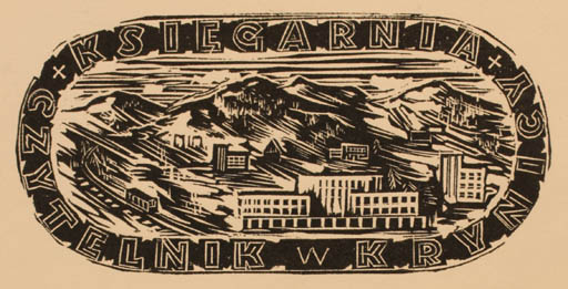 Exlibris by ? ? from Poland for ? ? - Mountain City Scenery/Landscape 