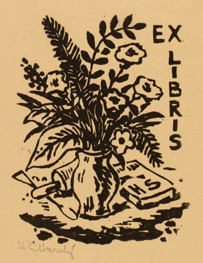 Exlibris by Hugo Silbersky from Czechoslovakia for Hugo Silbersky - Flower Flora 