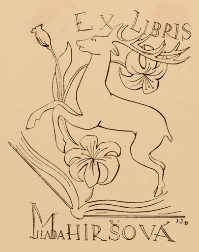 Exlibris by Jos Benes from Czech Republic for Milada Hirsova - Fauna 
