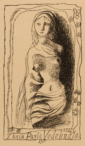 Exlibris by Kárel Svolinak from Czechoslovakia for Paula Vodehnala - Woman 