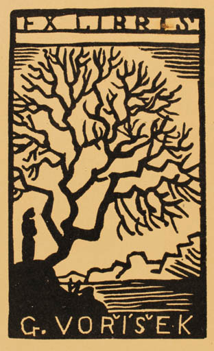 Exlibris by Alois Moravec from Czechoslovakia for G Vorisek - Tree 