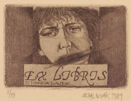 Exlibris by Michael Novak from Czechoslovakia for Standa Bauer - Portrait 