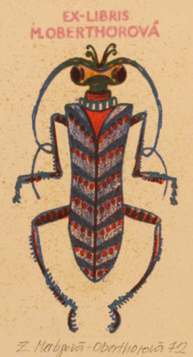 Exlibris by Karel Oberthor from Czech Republic for M. Oberthorova - Insect 