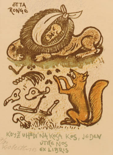 Exlibris by Karel Oberthor from Czech Republic for Otta Ronge - Fauna 