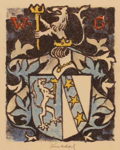 Exlibris by Karel Oberthor from Czech Republic for ? W.G. - Heraldry 