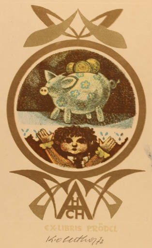 Exlibris by Karel Oberthor from Czech Republic for Paul Rödel - Fairytale/fable 