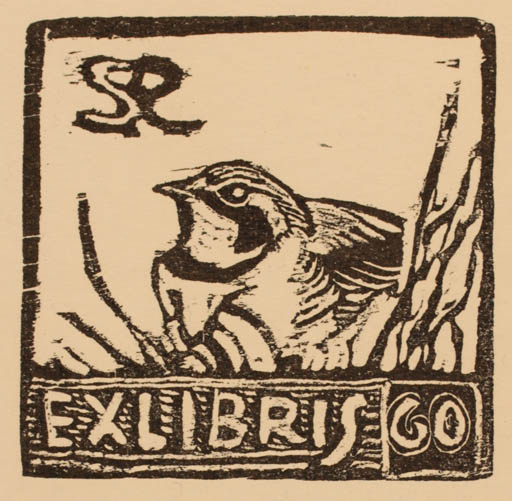 Exlibris by Leif Ryding from Denmark for ? S.R. - Bird 