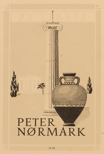 Exlibris by Christian Blæsbjerg from Denmark for Peter Nørmark - Classical antiquity 