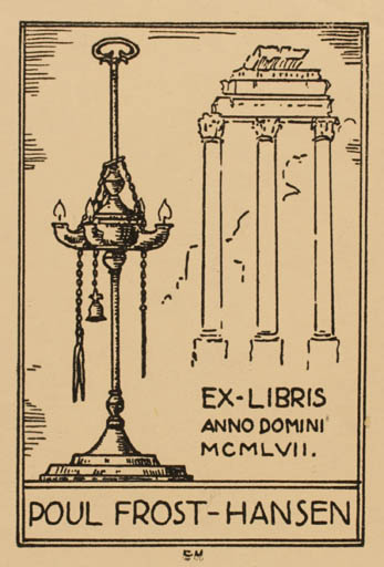 Exlibris by Ebba Holm from Denmark for Poul Frost Hansen - Classical antiquity 