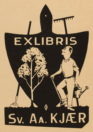 Exlibris by T. Broekstra from Australia for Svend Aage Kjær - 