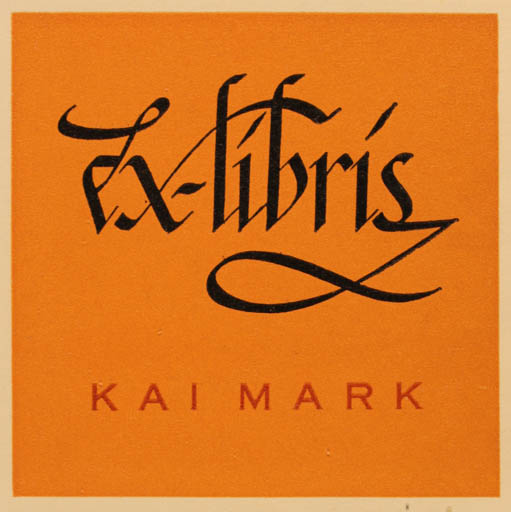 Exlibris by Kai Mark from Denmark for Kai Mark - Text/Writing 