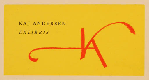 Exlibris by Kaj Andersen from Denmark for Kaj Andersen - Monogram 