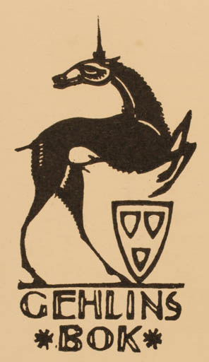 Exlibris by ? ? from Unknown for ? Gehlins Bok - Unicorn 