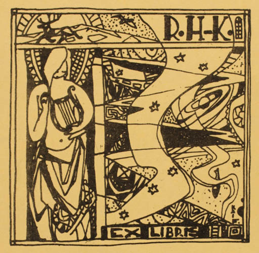 Exlibris by Kai Ejell from Norway for ? R.H.K. - Abstract 