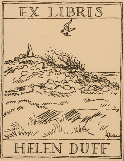 Exlibris by Allan Andersen from Denmark for Helen Duff - Scenery/Landscape 