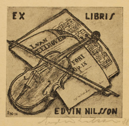 Exlibris by Edvin Nilsson from Norway for Edvin Nilsson - Music 