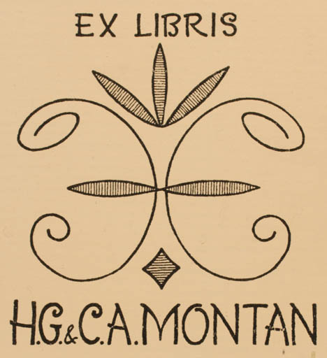 Exlibris by ? ? from Unknown for H.G. & C.A. Montan - Text/Writing 