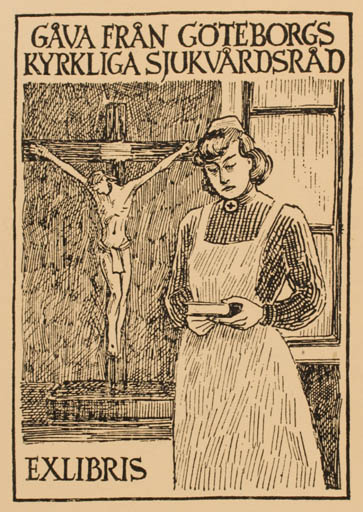 Exlibris by Alto Punsta from Finland for ? ? - Woman Religion 