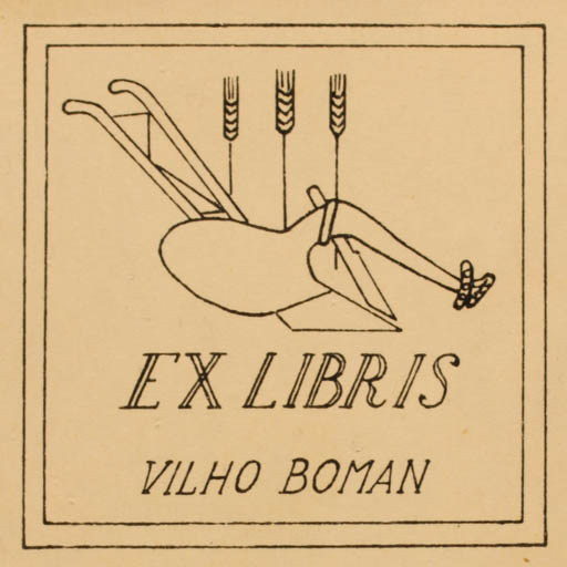 Exlibris by Vilho Boman from Finland for Vilho Boman - Working 