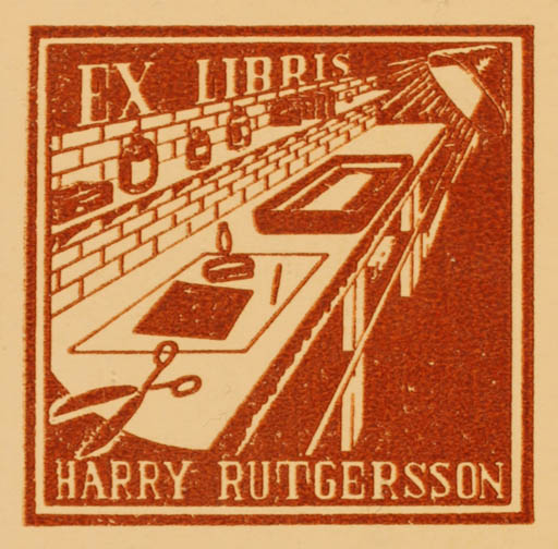 Exlibris by ? ? from Unknown for Harry Rutgersson - Interior 