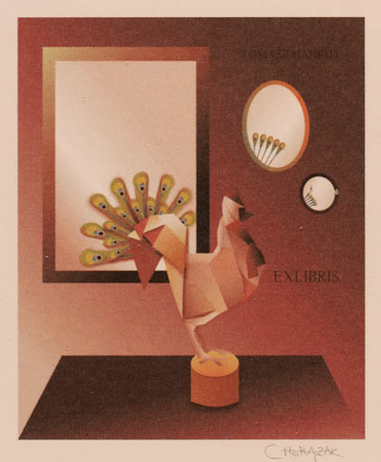 Exlibris by Ewa Chorazak from Poland for Tomas Hamkus - Interior Bird 