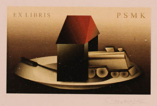 Exlibris by Ewa Chorazak from Poland for ? P.S.M.K. - Surrealism Train 