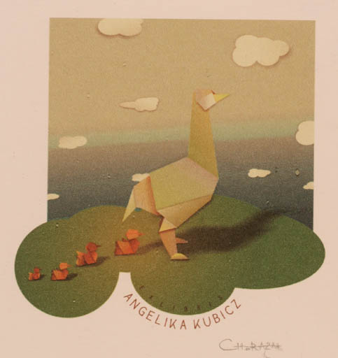 Exlibris by Ewa Chorazak from Poland for Angelika Kubicz - Fauna Bird 