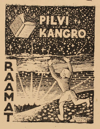 Exlibris by A Kangro from Unknown for Pilvi Kangro - Child Book Scenery/Landscape 