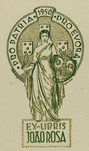 Exlibris by Maria Figuerola from Spain for Joao Rosa - Woman 