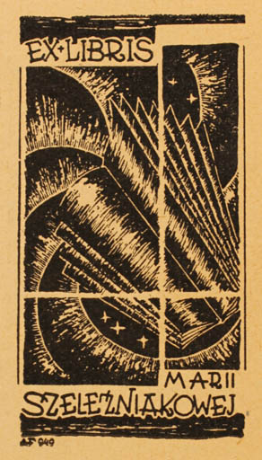 Exlibris by Antoni Falkewicz from Unknown for Marii Szelezniakowej - Abstract 