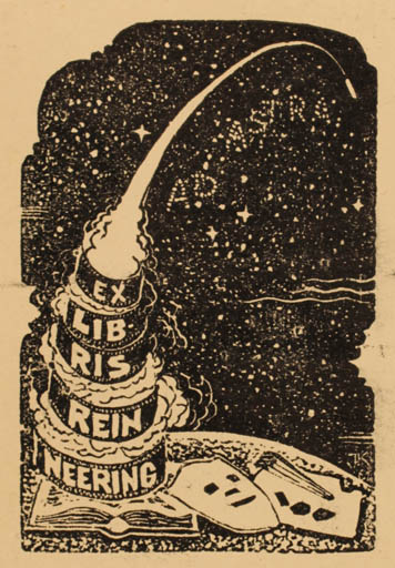 Exlibris by A Kangro from Finland for Rein Neering - Book Theater/Cirkus 