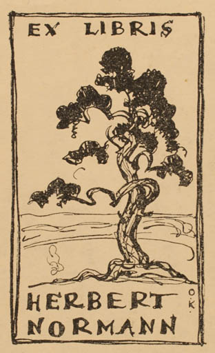 Exlibris by ? O.K. from Estonia for Herbert Normann - Tree 