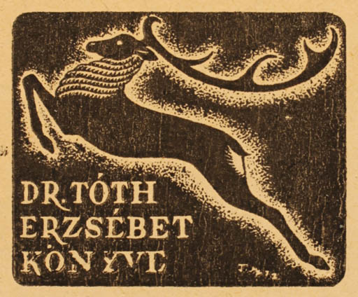 Exlibris by Antal Fery from Hungary for ? Erzsebet - Fauna 