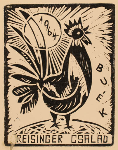 Exlibris by ? ? from Hungary for Reisinger Csalad - Bird 