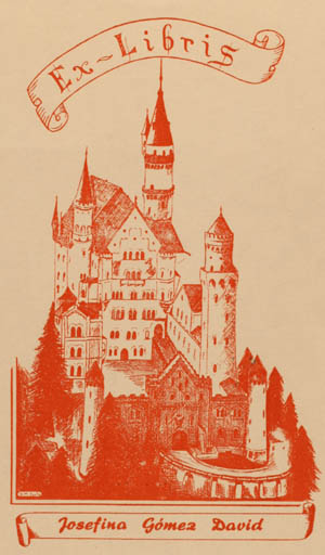 Exlibris by Josefina Gømez David from Spain for Josefina Gømes David - Castle/Palace 