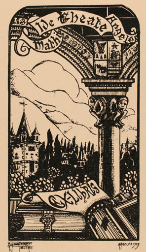 Exlibris by Raymond Frevost from France for ? ? - City 