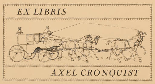 Exlibris by Axel Cronquist from Denmark for Axel Cronquist - Horse 