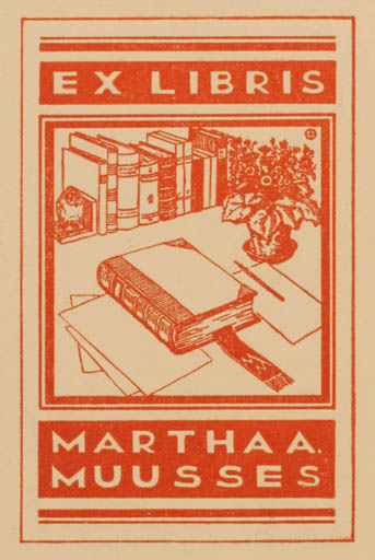 Exlibris by Ch. Gl Behrens from Germany for Martha A. Muusses - Book 