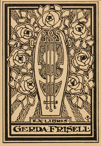 Exlibris by Frithjof Suensson from Unknown for Gerda Frisell - Jugend 