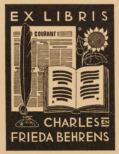 Exlibris by ? Behrens from Germany for Charles en Frieda Behrens - Book 